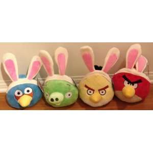  Angry Birds Easter 5 Inch DELUXE Plush Set of 4 (Red Bird,Blue Bird 
