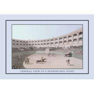  General View of a Spanish Bull Fight 12X18 Canvas