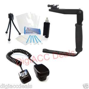 FLIP BRACKET+OFF CAMERA CORD AND PRO CLEANING KIT FITS ALL NIKON SLR 