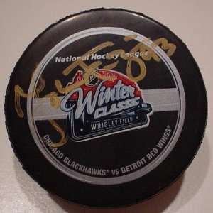  Johan Franzen Signed Red Wings Winter Classic Puck Sports 