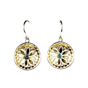 Anna Beck Designs 18k Gold Plated Crystal Flower Dish Earrings