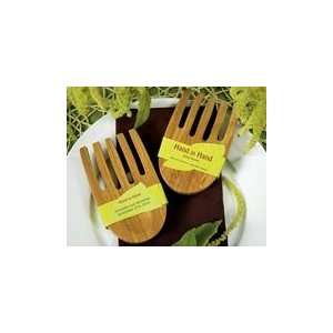    Hand in Hand Personalized Bamboo Salad Servers