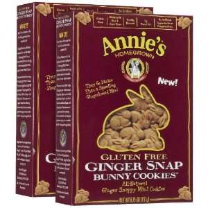 Annies Homegrown Ginger Snap Bunny Cookies (Gluten Free)   2 pk 