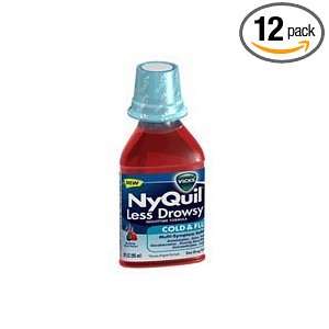 Vicks Nyquil less drowsy cold and flu relief liquid, berry flavor   10 