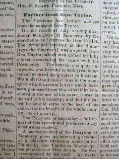 UNIQUE 1847 newspaper WETUMPKA STATE GUARD Alabama   Only one known to 