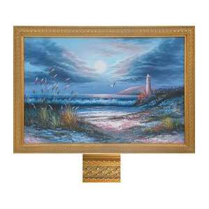  Wood Frame Oil Painting (Storm) 40W x 28H #1350