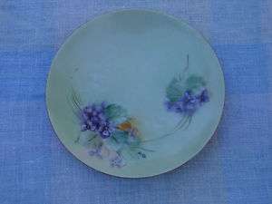 Decorative Plate Hand painted Violets from Bavaria 6 inches wide 