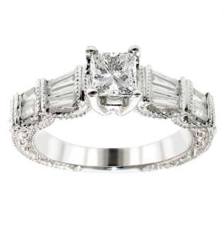 00 CT Antique Style Princess Cut Diamond Engagement Ring with 
