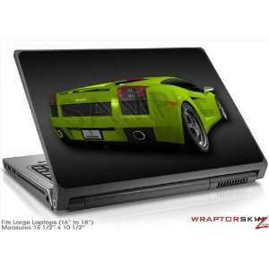   Large Laptop Skin Lamborghini Gallardo Rear Green Electronics