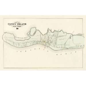  CONEY ISLAND NEW YORK (NY) LANDOWNER MAP 1880