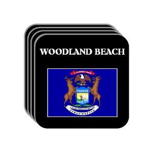 US State Flag   WOODLAND BEACH, Michigan (MI) Set of 4 Mini Mousepad 