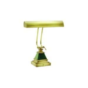 House of Troy P14 502 71 2 Light Desk Lamp in Antique Brass and Green 
