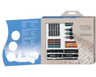 contents 3 sheaffer viewpoint calligraphy pen colors blue red and