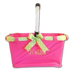  Preppy Monogrammed Collapsible Market Tote