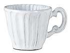 Vietri Incanto White Stripe Coffee Tea Mug Cup Italian