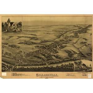 Historic Panoramic Map Collegeville, Montgomery County, Pennsylvania 