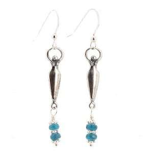   Dangle Earrings in Sterling Silver with Apatite Gemstone Beads, #7502