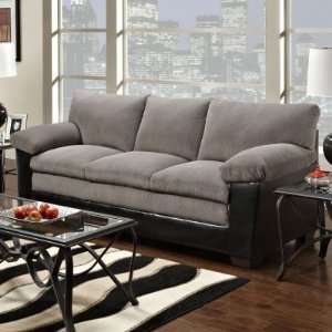  Simmons Upholstery Simmons Lancaster Black Leather Sofa 