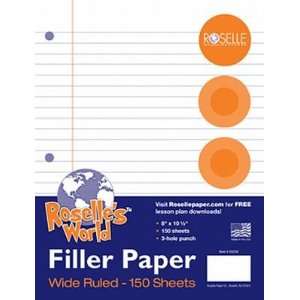  Roselle Filler Paper 10.5 X 8 Wide Ruled, 150 Count (6 