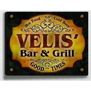  Veliss Bar & Grill 14 x 11 Collectible Stretched 