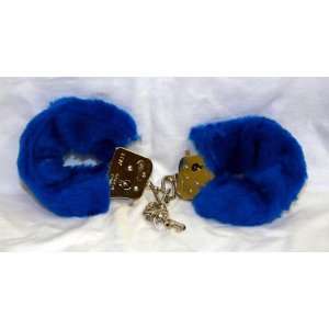  Fake Fur Metal Handcuffs Blue