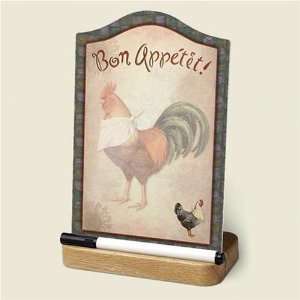  Rooster Glass Message Board Bon Appetit 