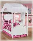 Ashley Cinderella Full Canopy Bedroom Set in White Fini