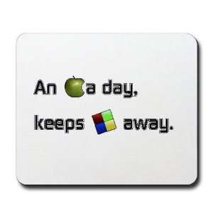  An Apple a day keeps Win Away Funny Mousepad by  