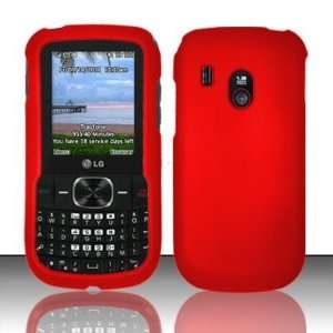  LG 500g (TracFone) Rubberized Case Cover Protector   Red 