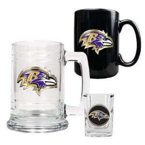 NIB Baltimore Ravens NFL Beer Tankard & Shot Glass Sports 