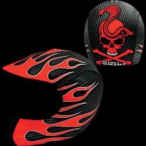 Moto Vation Racing Helmet Skinz , Color Red, Style Carbon Fiber 