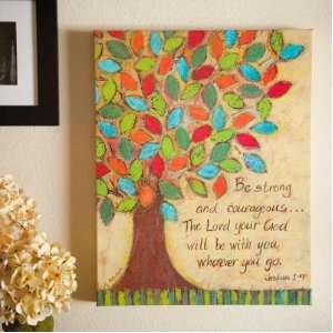 Religious Courageous Painting Bible Verse Oil Painting Hand Painted 