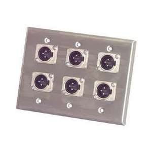  Pro Co WP3004 (6) XLR Male Wallplate Triple Gang Musical 