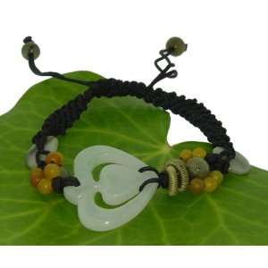   Cutting Jade Bracelet Decorated with Vivid Color Jade Beads Made with