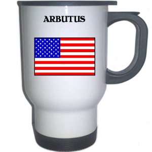  US Flag   Arbutus, Maryland (MD) White Stainless Steel Mug 