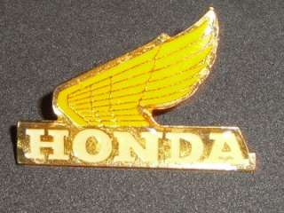 Honda Motorcycle Post Enamel Metal Hat Pin Gold Wings  