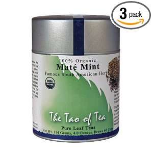 The Tao of Tea, Mate Mint Herbal Tea, Loose Leaf, 4.0 Ounce Tins (Pack 