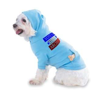 VOTE FOR ARCHERY Hooded (Hoody) T Shirt with pocket for your Dog or 