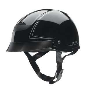  Z1R Vagrant Pinstripe Half Helmet Large  Black 