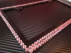 Row Black Pink Crystal Diamond Rhinestone Bling License Plate Frame 