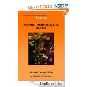 Poetics Aristotle Translated by S. H. Butcher  Kindle 
