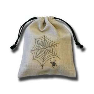  Q Workshop Spider (Spiders Web) Dice Bag in Linen Toys 