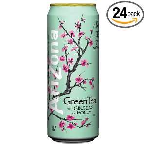 Arizona Green Tea, 23 Ounce (Pack of 24)  Grocery 