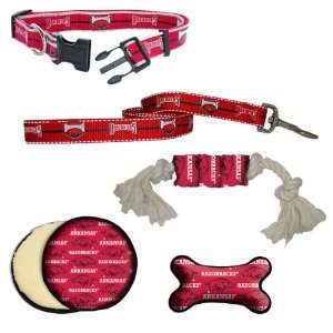  Arkansas Razorbacks Dog Collar, Lead, & Toy Gift Set Pet 