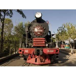 com Front of an Old Locomotive, Railway Museum, Tashkent, Uzbekistan 