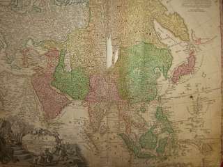 ASIA ARABIA INDIA RUSSIA OLD COL MAP HOMANN 1720 #D735S  