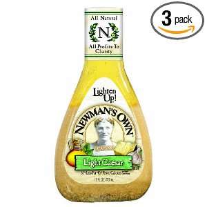 Newmans Own Salad Dressing Light Caesar, 16 Ounce (Pack of 3)