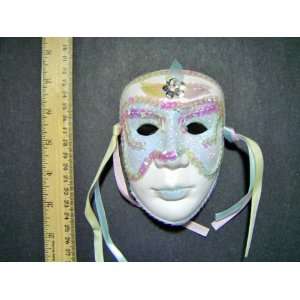  Ceramic Mardi Gras Face Mask for Wall   204 Blue 