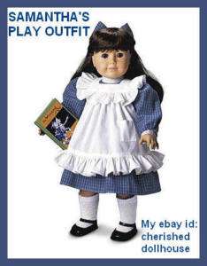 Pleasant Co American Girl Doll Samanthas Play Outfit Dress Pinafore 
