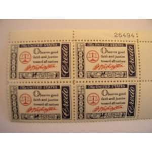 US Postal Stamps, 1960, George Washington Credo, S# 1139, Plate Block 